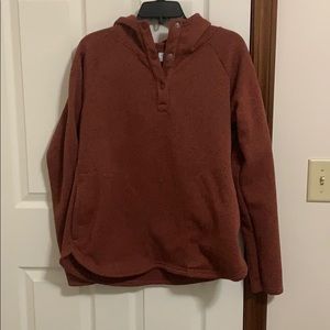Columbia 1/4 Button, Hooded Sweater, XL